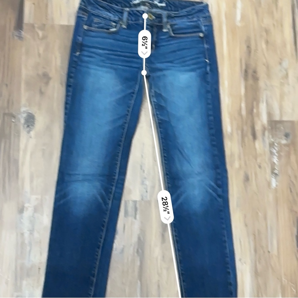 American Eagle dark stone wash low rise stretch skinny jeans - Picture 3 of 6